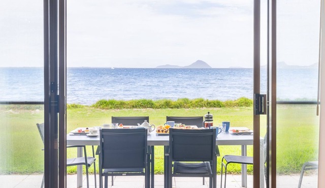 The Pelicans, 2/53 Soldiers Point Road - ground floor unit on the waterfront