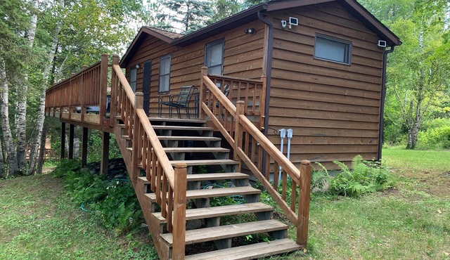 The Pine Ridge Cabin on Spider Lake, Marcell Mn-Private lakeside with two docks.