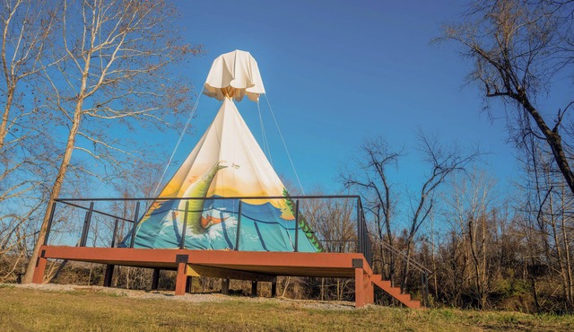 The Reel Deal Teepee at The Edge—Unique Riverfront Glamping in Salt Lick, KY
