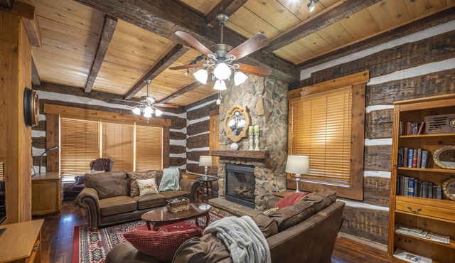 The remarkably preserved and spacious Chestnut Log House was built in 1829.