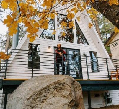 The Scandia “A-Frame Chalet” Fireplace & Hot tub