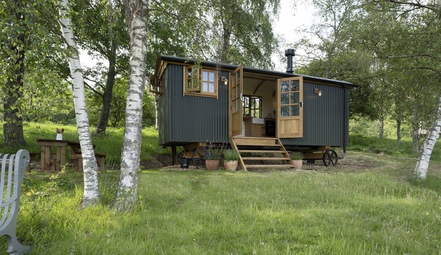The Sett Shepherd's Hut at Coes Vineyard, East Sussex