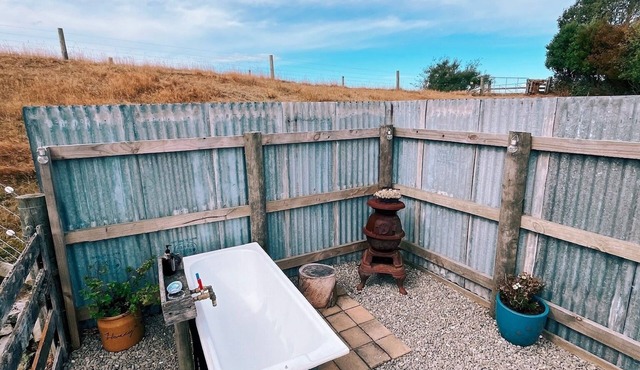 The Shepherd's Rest with alpaca, sheep & outdoor bath. Close to Oamaru.