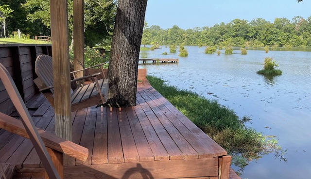 The Sipbee Camphouse on the river. Relax and fish with family and friends.