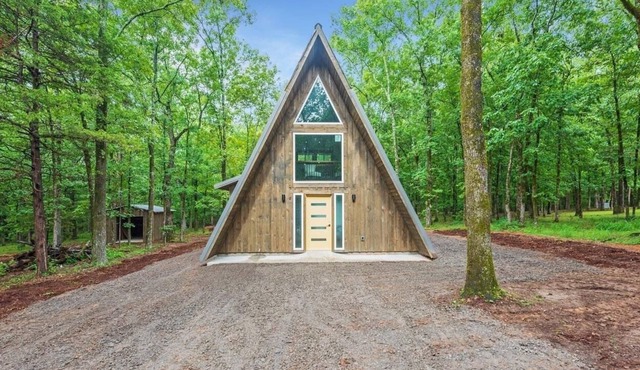 The StAy Frame on Petit Jean. New Construction. Modern A frame at state park