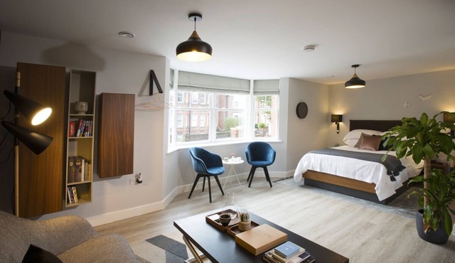 The Studio a chic Scandi-style apartment a stroll from the centre with parking.