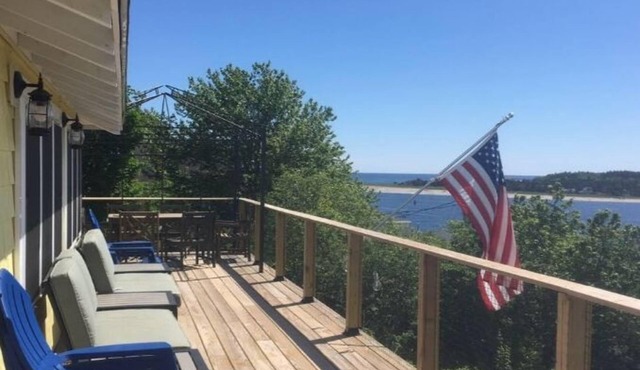 The Topsider-panoramic of the Atlantic Ocean, 2 lighthouses, and Popham beach