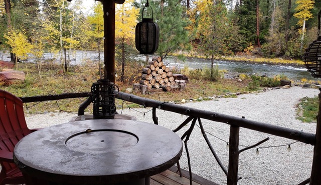 The Trout Shack on the banks of the Wenatchee River
