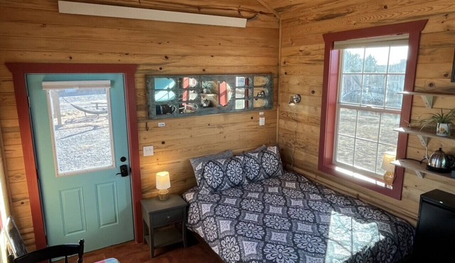 The Turquoise Door at Triple View Tiny Houses