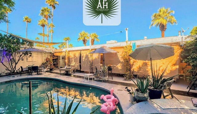 The Twin Palms Art House, your vibrant midcentury modern Palm Springs home base