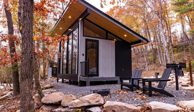 The View Glass Cabin at Four Fillies Lodge