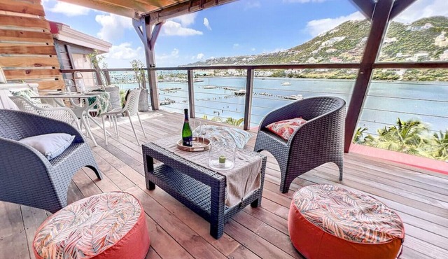 The View, piscine, vue mer , Balcons d`Oyster Pond