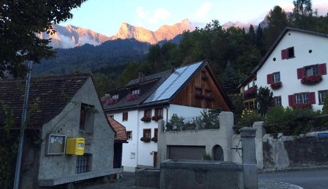 The Walserhaus with mountain views