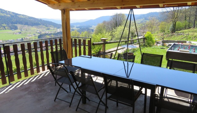 the yellow house covered terrace panoramic view 15 km from gerardmer remiremont