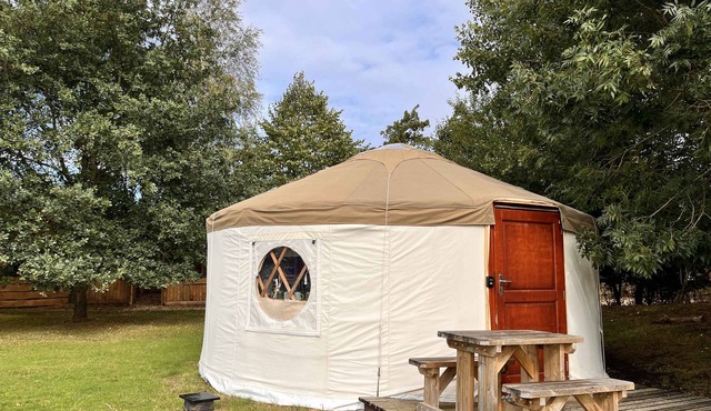 The Yurt - A modernised yurt with four poster bed and bathroom