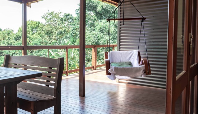 This Balinese inspired home offers tranquility and views of Byron Bay