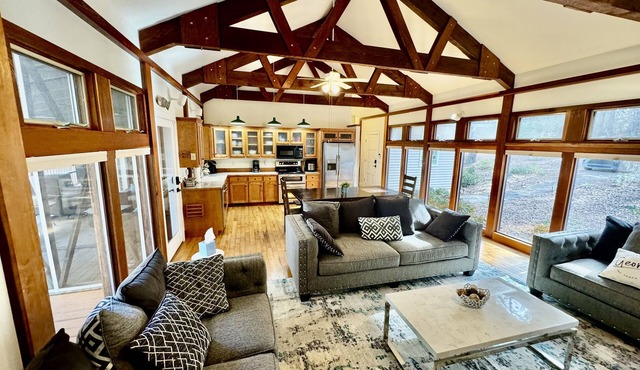 This gorgeous lakefront home with beautiful seasonal views