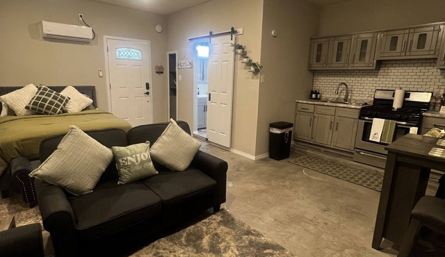This is a luxuriously new cozy studio