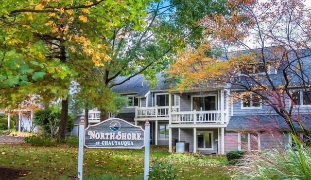 This is a timeshare condominium complex located on the northern end of Chautauqua Institution at 20 Elm Lane