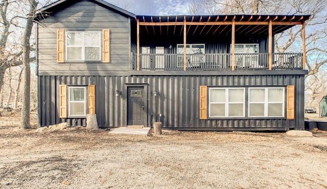 This is a unique home made out of shipping containers right near the lake.