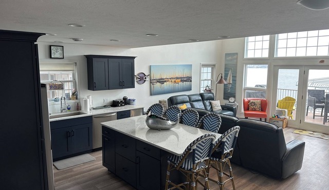 This Okoboji lake house has an amazing view of East Lake Okoboji.