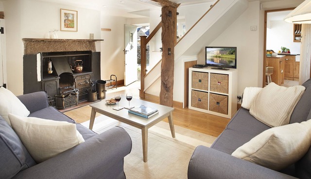 This pretty limestone semi-detached cottage is in a quiet spot near Bakewell.