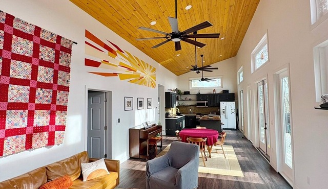 This stylish, modern country home is perfect for a getaway in Summertown, TN.