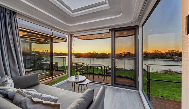 This tiny house is a 1 bedroom(s), 1 bathrooms, located in Highlands, TX.