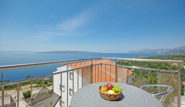 Three bedroom apartment with balcony and sea view Krvavica, Makarska (A-18911-d)