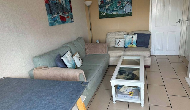 Three bedroom chalet on South Shore Holiday Park near dog friendly beach.