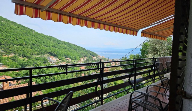 Three bedroom apartment with terrace and sea view Mošćenička Draga, Opatija (A-7746-a)