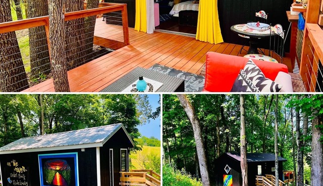 Three Cabins On The River in Downtown Sparta #hike #kayak #tinyhousecollection