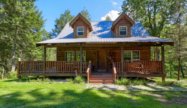 Timber framed cabin nestled in the Pocono Mountains on a private estate