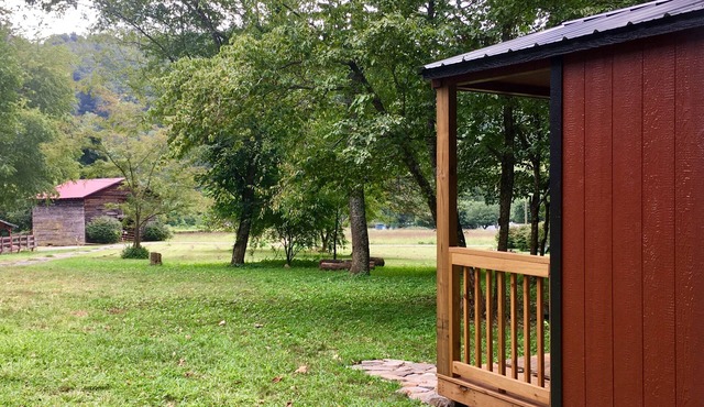 Tiny cabin by the creek