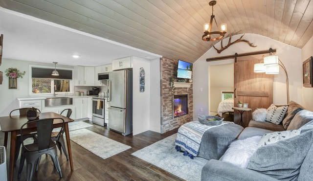 Tiny cabin nestled in the woods