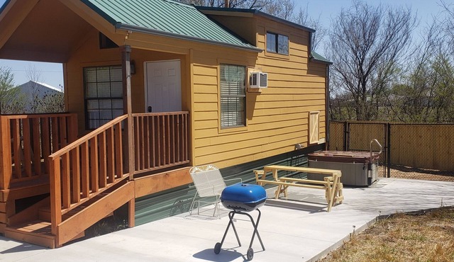 Tiny Cabin with Private Hot Tub on Acres