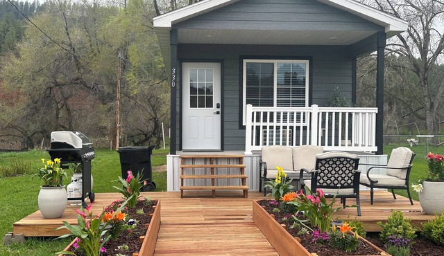 Tiny Home Cabin with Wyoming Modern Frontier style in the town of Hulett