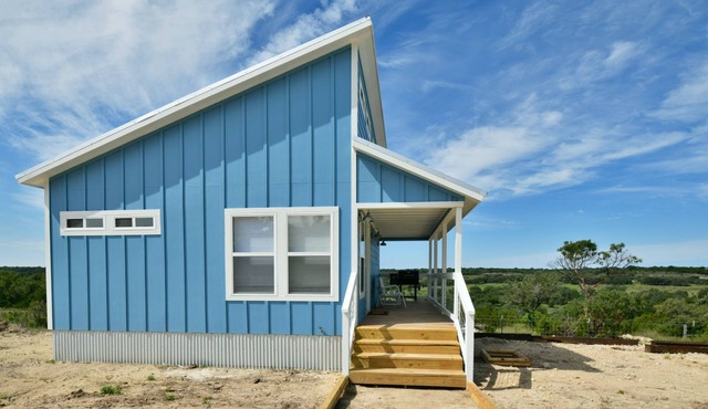 Tiny Home in the Texas Hill Country - The Blue Casita on Caballo Creek