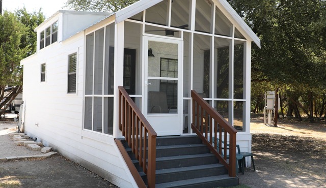 Tiny Home nestled along the San Gabriel River.