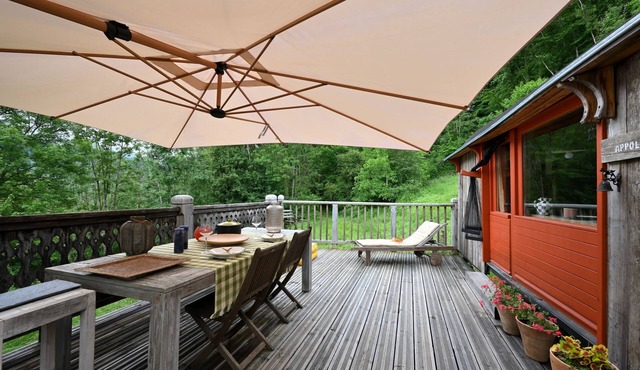 Tiny Home 'Roulotte Appoline' with Mountain View, Private Terrace and Garden