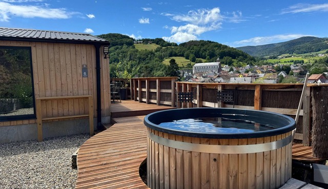 Tiny House in Alsace with Hot Tub and mountain views