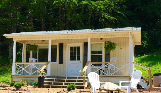 Tiny House in the Mountains- waterfall, jacuzzi and stunning farm views