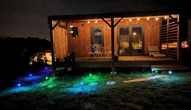 Tiny House with Jacuzzi on terrace, view of Limoges.