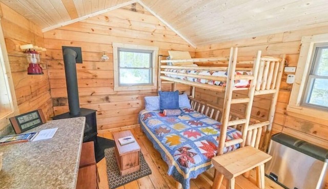 Tiny Tuloon Off-Grid Amish crafted log cabin near the BWCA & SHT - Sled Dogs!