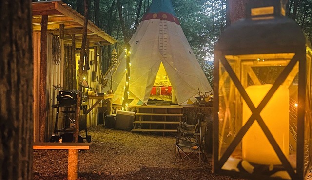 Tipi Among the Trees Couples Glamping Retreat with Jacuzzi