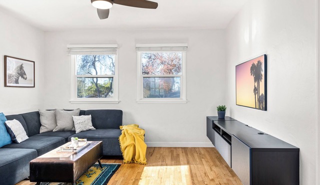 Top Floor Apt w/Desk Space , 1-BR w/Work Area and Full Kitchen