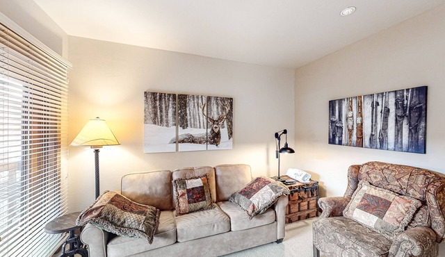 Top-floor condo with balcony, mountain views & hot tubs - walk to lifts