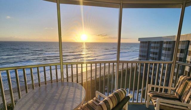 Top Floor Satellite Beach Oceanfront, Heated Pool, Private Beach Access