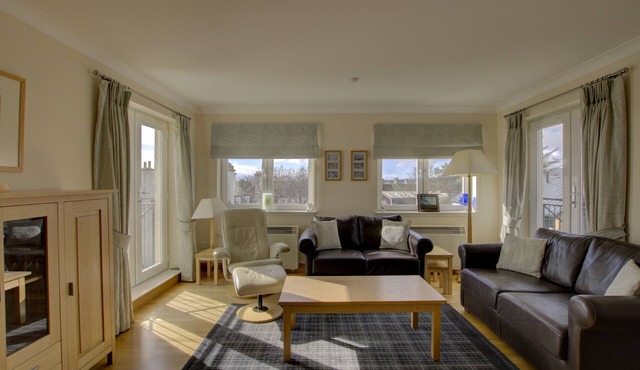 Top-floor, two-bedroom golf apartment with views over the famous James Braid Brora Golf Course