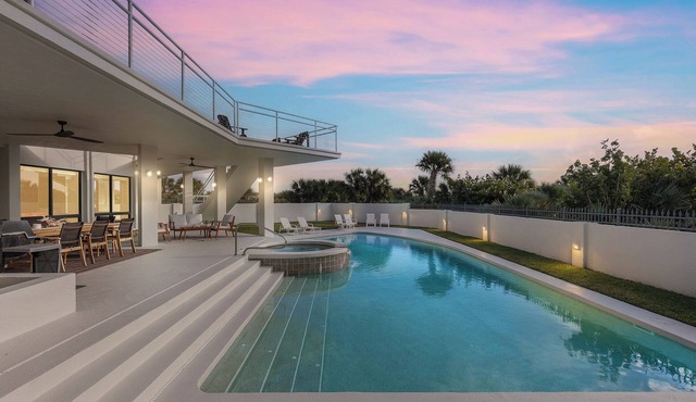 Top Luxury Home in NSB! Pool, Hot Tub, Beach Boardwalk, Mini Gym,